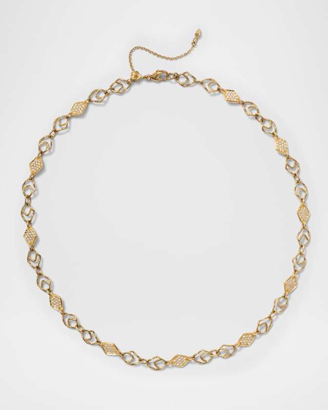 Arrow Chain Necklace with Diamonds, 16-18"L